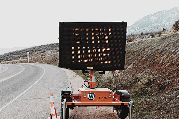 Construction traffic sign displaying